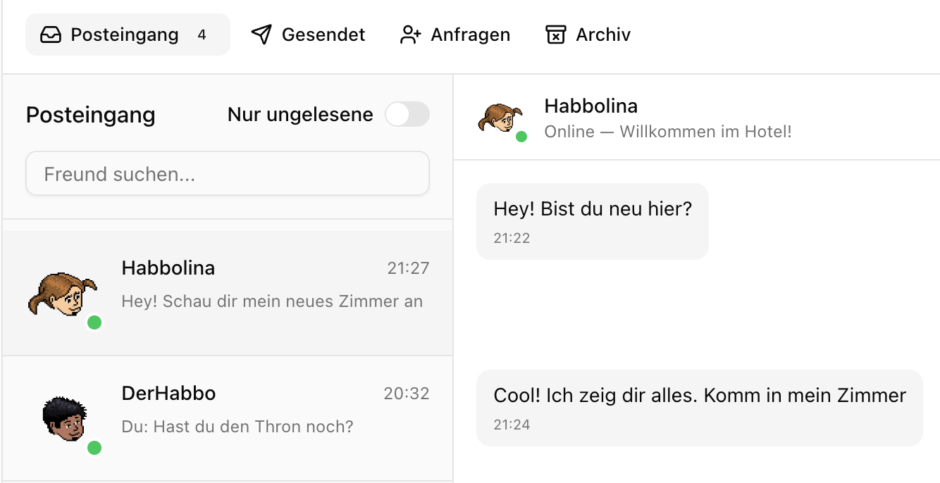 CMS Messenger mit Habbo-Avataren